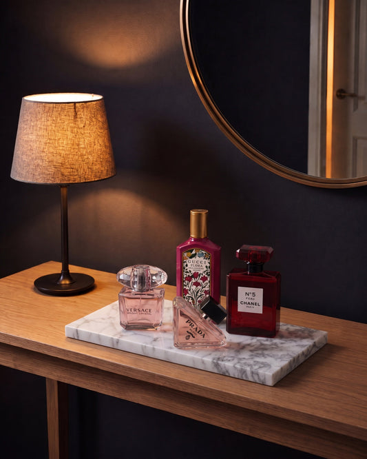 Marble Vanity Trays: How to Organize Perfume, Jewelry and Skincare