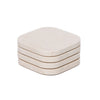 KOZA - Handcrafted Turkish Beige Travertine Square Coasters - Set of 4 - 3.9 x 3.9 in