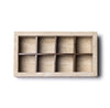 ORDO - Handcrafted Turkish Beige Travertine Organizer Box with Bamboo Grid - 12.8 x 6.9 in