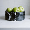 YUKI - Handcrafted Chinese Nero Marquina Marble Round Fruit Bowl - Ø9.4 in
