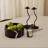 YUKI - Handcrafted Chinese Nero Marquina Marble Round Fruit Bowl - Ø9.4 in