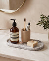 ARC - Handcrafted Italian Carrara White Marble Oval Tray - 11.8 x 5.9 in