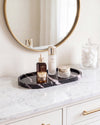 ARC - Handcrafted Chinese Nero Marquina Marble Oval Tray - 11.8 x 5.9 in