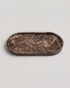 ARC - Handcrafted Spanish Dark Emperador Marble Oval Tray - 11.8 x 5.9 in