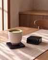 KOZA - Handcrafted Chinese Nero Marquina Marble Square Coasters - Set of 4 - 3.9 x 3.9 in