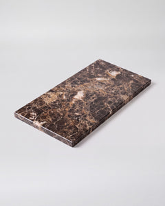 LOMA - Handcrafted Spanish Dark Emperador Marble Rectangular Platter L - 15.7 x 7.9 in