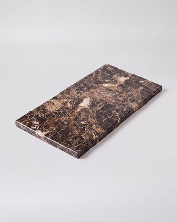 LOMA - Handcrafted Spanish Dark Emperador Marble Rectangular Platter L - 15.7 x 7.9 in
