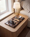 LOMA - Handcrafted Spanish Dark Emperador Marble Rectangular Platter L - 15.7 x 7.9 in