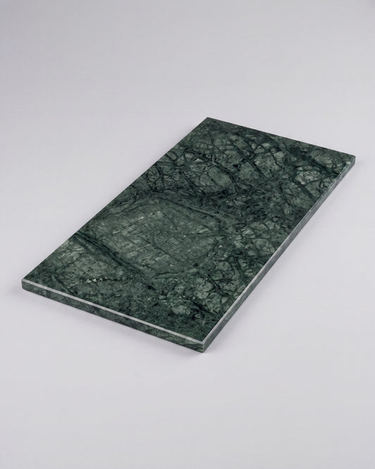 LOMA - Handcrafted Indian Green Marble Rectangular Platter L - 15.7 x 7.9 in
