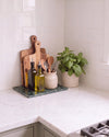 LOMA - Handcrafted Indian Green Marble Rectangular Platter L - 15.7 x 7.9 in