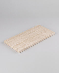 LOMA - Handcrafted Turkish Beige Travertine Rectangular Platter M - 11.8 x 5.9 in