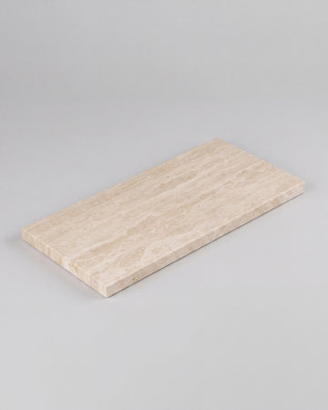 LOMA - Handcrafted Turkish Beige Travertine Rectangular Platter M - 11.8 x 5.9 in