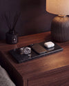 LOMA - Handcrafted Chinese Nero Marquina Marble Rectangular Platter S - 9.8 x 3.9 in
