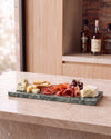 LOMA - Handcrafted Indian Green Marble Rectangular Platter S - 9.8 x 3.9 in
