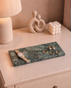 LOMA - Handcrafted Indian Green Marble Rectangular Platter S - 9.8 x 3.9 in