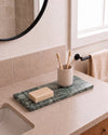 LOMA - Handcrafted Indian Green Marble Rectangular Platter S - 9.8 x 3.9 in