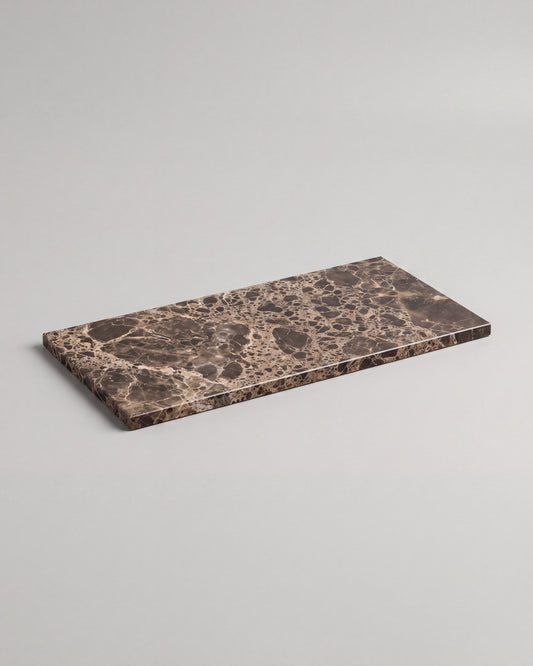 LOMA - Handcrafted Spanish Dark Emperador Marble Rectangular Platter M - 11.8 x 5.9 in