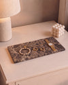 LOMA - Handcrafted Spanish Dark Emperador Marble Rectangular Platter M - 11.8 x 5.9 in