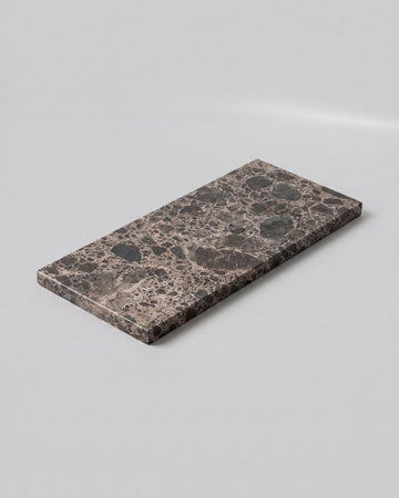 LOMA - Handcrafted Spanish Dark Emperador Marble Rectangular Platter S - 9.8 x 3.9 in