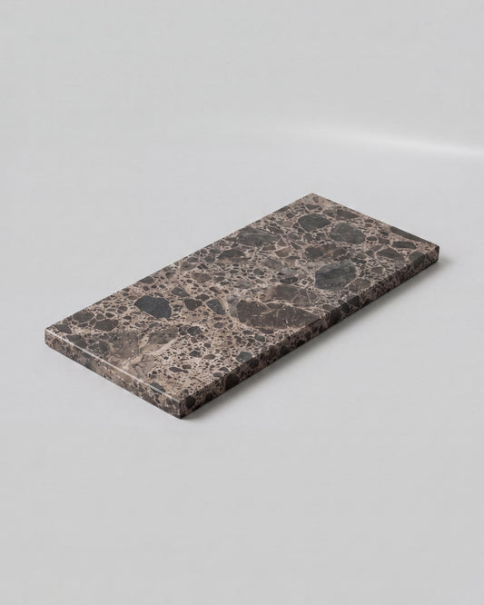 LOMA - Handcrafted Spanish Dark Emperador Marble Rectangular Platter S - 9.8 x 3.9 in