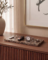 LOMA - Handcrafted Spanish Dark Emperador Marble Rectangular Platter S - 9.8 x 3.9 in