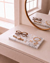 LOMA - Handcrafted Turkish Lilac Marble Rectangular Platter M - 11.8 x 5.9 in