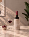 MILO - Handcrafted Turkish Beige Travertine Wine Cooler - Ø4.7 x 7.1 in