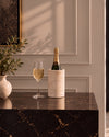 MILO - Handcrafted Turkish Beige Travertine Wine Cooler - Ø4.7 x 7.1 in