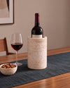 MILO - Handcrafted Turkish Beige Travertine Wine Cooler - Ø4.7 x 7.1 in