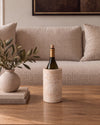 MILO - Handcrafted Turkish Beige Travertine Wine Cooler - Ø4.7 x 7.1 in