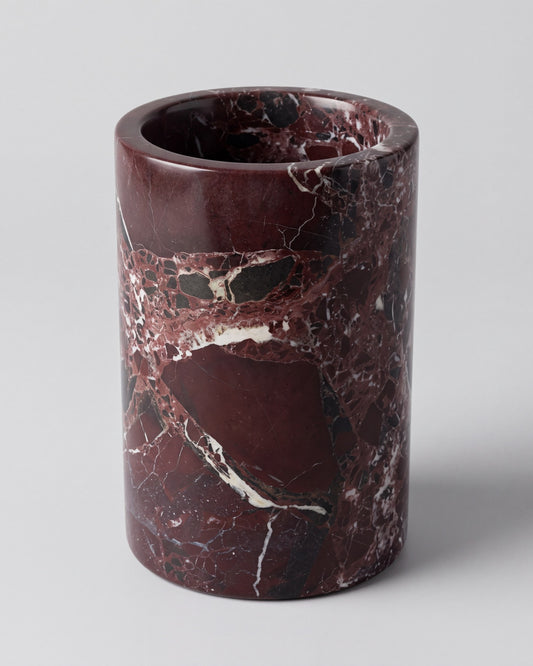 MILO - Handcrafted Turkish Rosa Levanto Marble Wine Cooler - Ø4.7 x 7.1 in