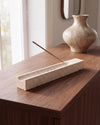 MOKU - Handcrafted Turkish Beige Travertine Incense Holder - 9.8 x 1.2 in