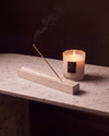 MOKU - Handcrafted Turkish Beige Travertine Incense Holder - 9.8 x 1.2 in