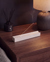MOKU - Handcrafted Turkish Beige Travertine Incense Holder - 9.8 x 1.2 in