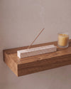 MOKU - Handcrafted Turkish Beige Travertine Incense Holder - 9.8 x 1.2 in