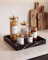 MEZA - Handcrafted Chinese Nero Marquina Marble Square Tray - 11.8 x 11.8 in