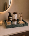 MEZA - Handcrafted Indian Green Marble Square Tray - 11.8 x 11.8 in