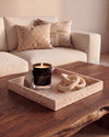 MEZA - Handcrafted Turkish Beige Travertine Square Tray - 11.8 x 11.8 in