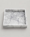 MEZA - Handcrafted Turkish Lilac Marble Square Tray - 11.8 x 11.8 in