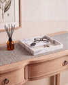 MEZA - Handcrafted Turkish Lilac Marble Square Tray - 11.8 x 11.8 in