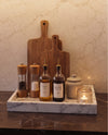 MEZA - Handcrafted Turkish Lilac Marble Square Tray - 11.8 x 11.8 in