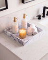 MEZA - Handcrafted Turkish Lilac Marble Square Tray - 11.8 x 11.8 in