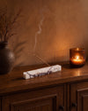 MOKU - Handcrafted Italian Calacatta Viola Marble Incense Holder - 9.8 x 1.2 in