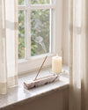 MOKU - Handcrafted Italian Calacatta Viola Marble Incense Holder - 9.8 x 1.2 in