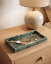 NAMI - Handcrafted Indian Green Marble Rectangular Tray - 11.8 x 5.9 in