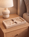 NAMI - Handcrafted Turkish Travertine Rectangular Tray - 11.8 x 5.9 in