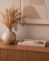 NAMI - Handcrafted Turkish Travertine Rectangular Tray - 11.8 x 5.9 in