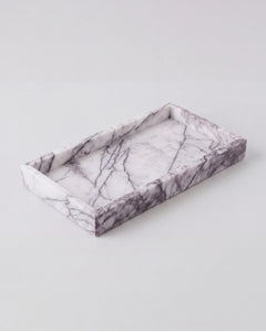 NAMI - Handcrafted Turkish Lilac Marble Rectangular Tray - 11.8 x 5.9 in