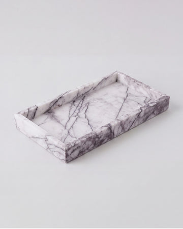 NAMI - Handcrafted Turkish Lilac Marble Rectangular Tray - 11.8 x 5.9 in