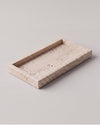 NAMI - Handcrafted Turkish Travertine Rectangular Tray - 11.8 x 5.9 in